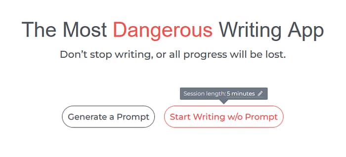 Mit der «Most Dangerous Writing App» findest Du in den Schreibfluss