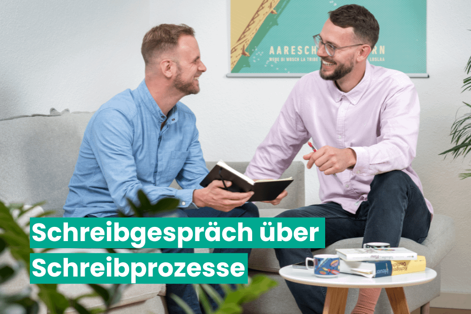 Im Schreibgespräch sprechen die Schreibcoaches David Bisang und Daniel Stalder über den Schreibprozess.